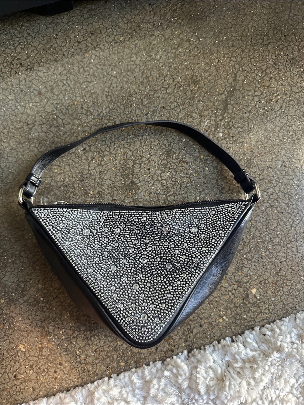Sparkle and black triangle purse